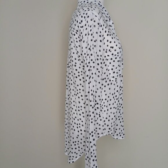 Anthropologie Cloth & Stone Tavira Polka Dot Blouse Black & White Size Small - Picture 5 of 9